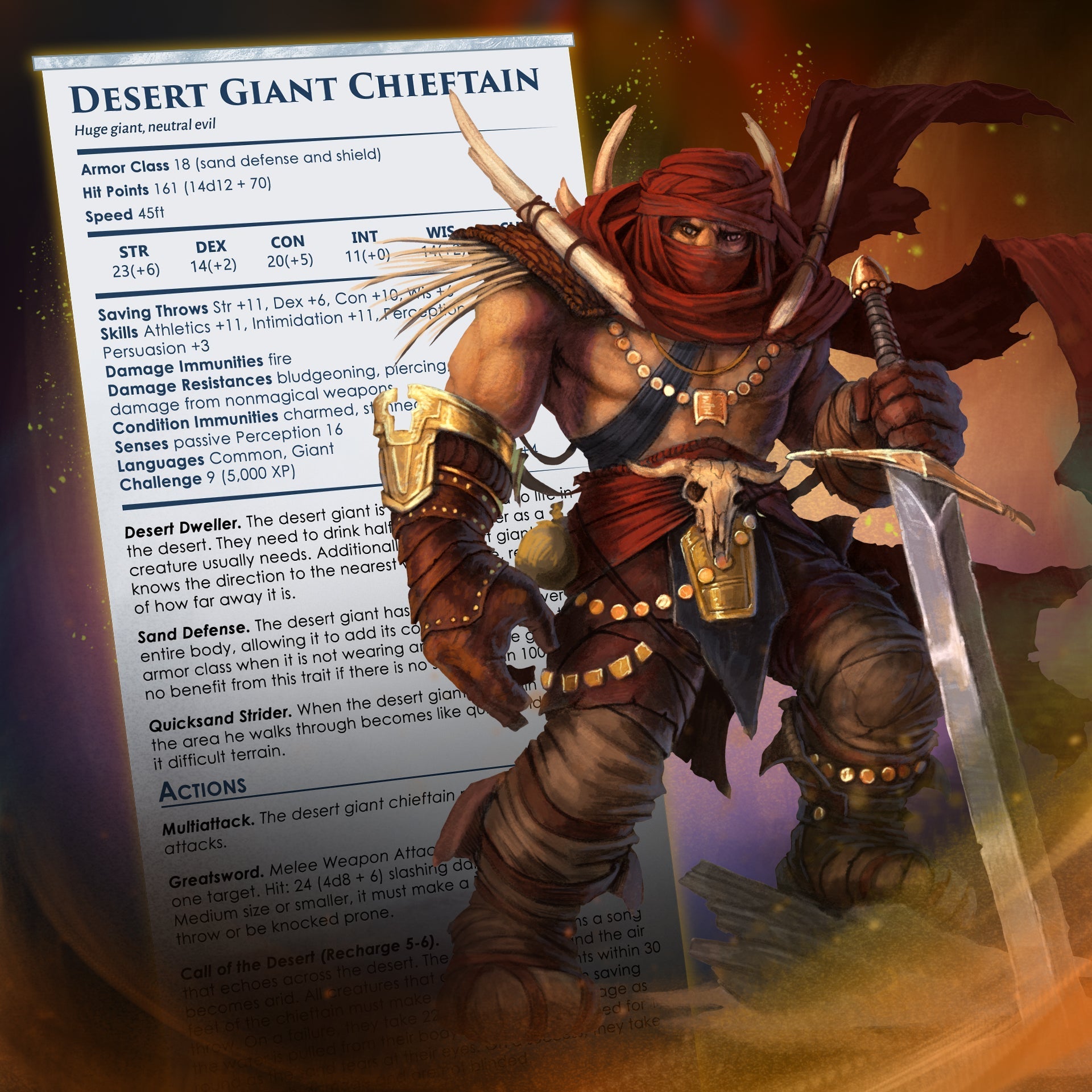 Desert Giant Chieftain | Free D&D 5e Monster