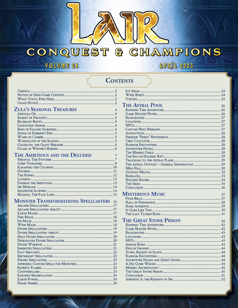Conquest & Champions - Lair Magazine #28, April 2023 Issue – The DM Lair